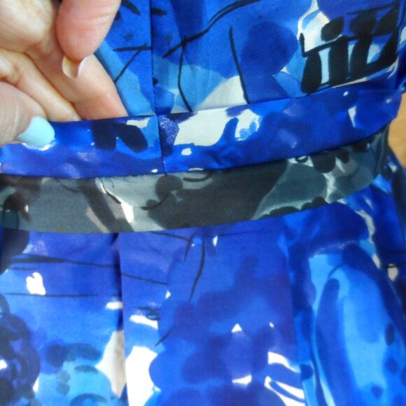 Marni Blue Abstract Print Sleeveless Cotton Dress Size IT 38- US 2 - Picture 11 of 16